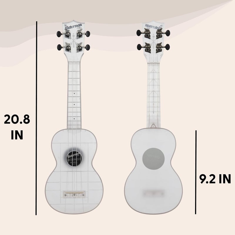 Kala Ukulele Frosted Glass 4 String Soprano Ukulele from the Waterman Sea Glass Collection, Classroom Instruments - Image 4